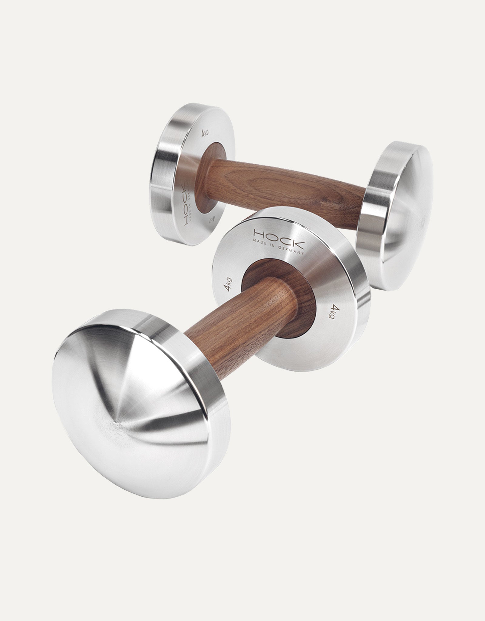 HOCK DISKUS Edelstahl Nussbaum Holz Design Hanteln 4kg